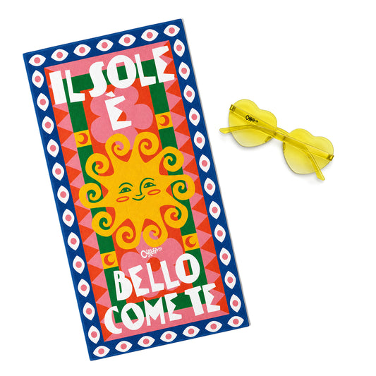 Bundle "Bello come te" Telo mare + Occhiali da sole