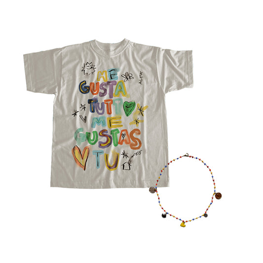 TERZA PRODUZIONE - A me mi piace - Bundle t-shirt bianca + collana